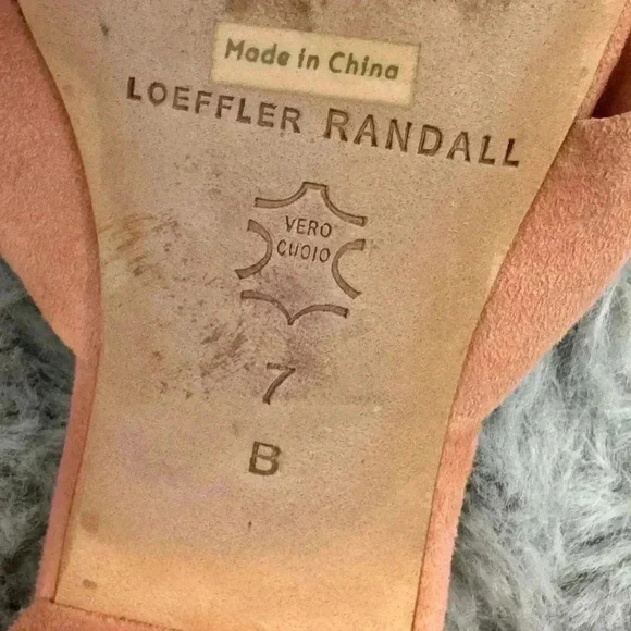 Loeffler Randall Size 7 Elsie Knotted Slide Sandal Blush Pink Suede Block Heel - Picture 8 of 13